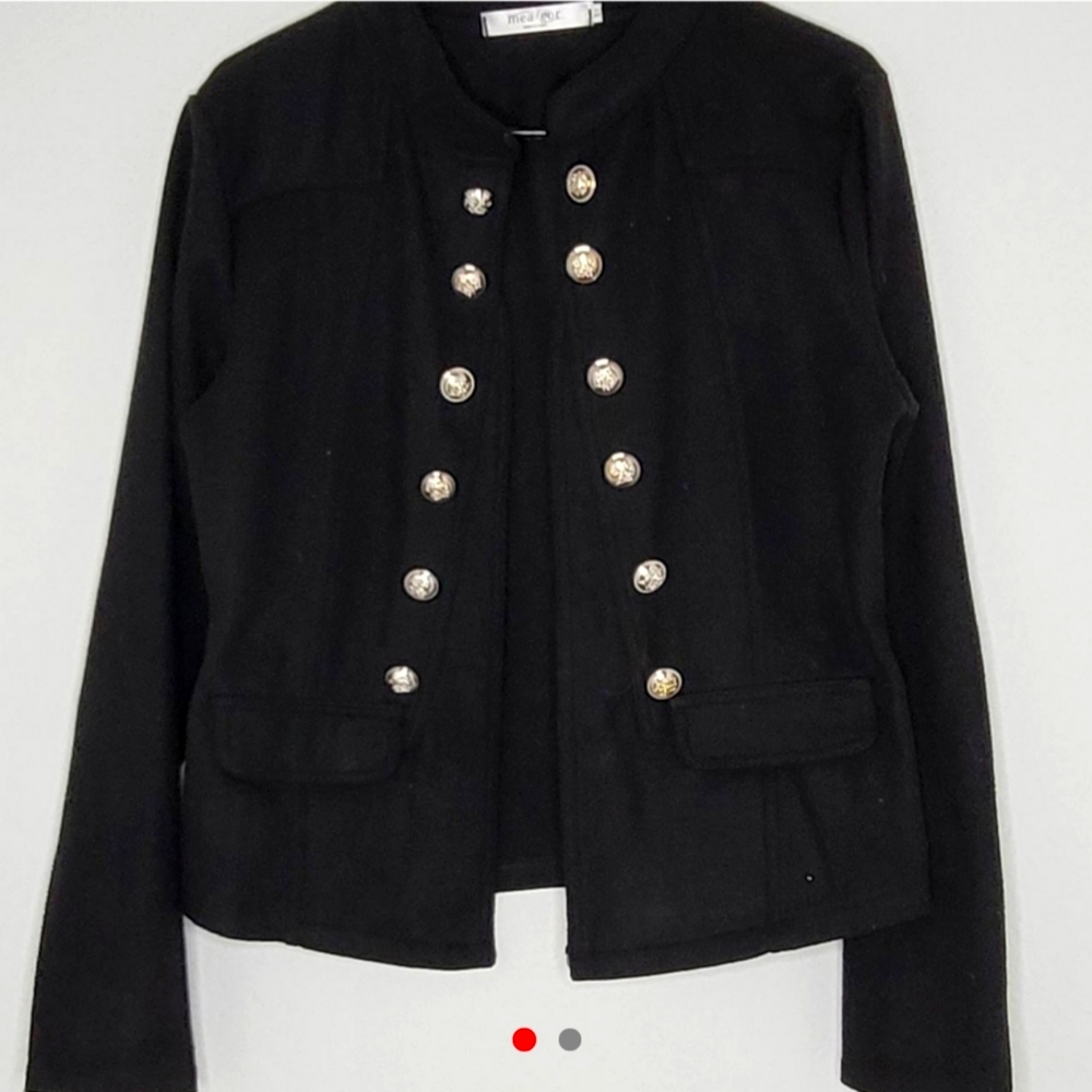 Womens Medium black Navy style Blazer Jacket